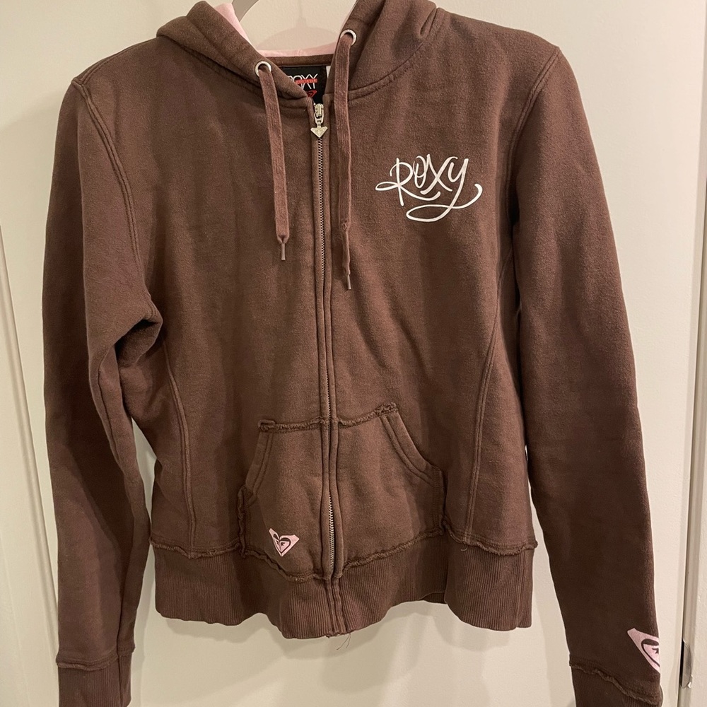 Roxy Brown/Pink Zip Up Sweatshirt